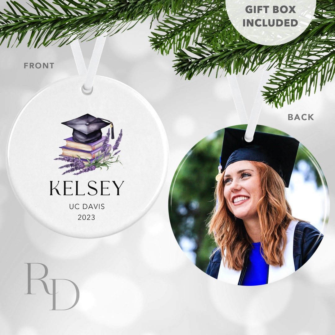 Graduation Frame Lavender Lavender Graduation Christmas Ornament, College Graduation Gift ...