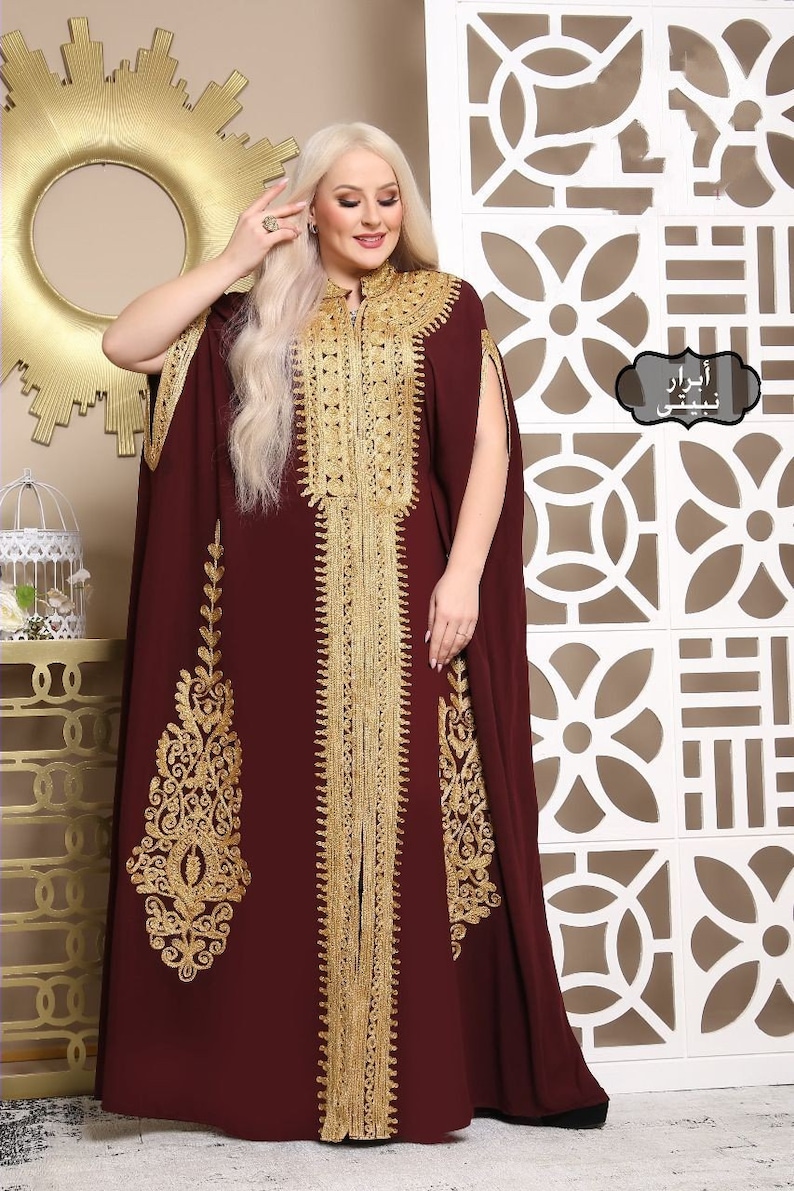 red and white kaftan