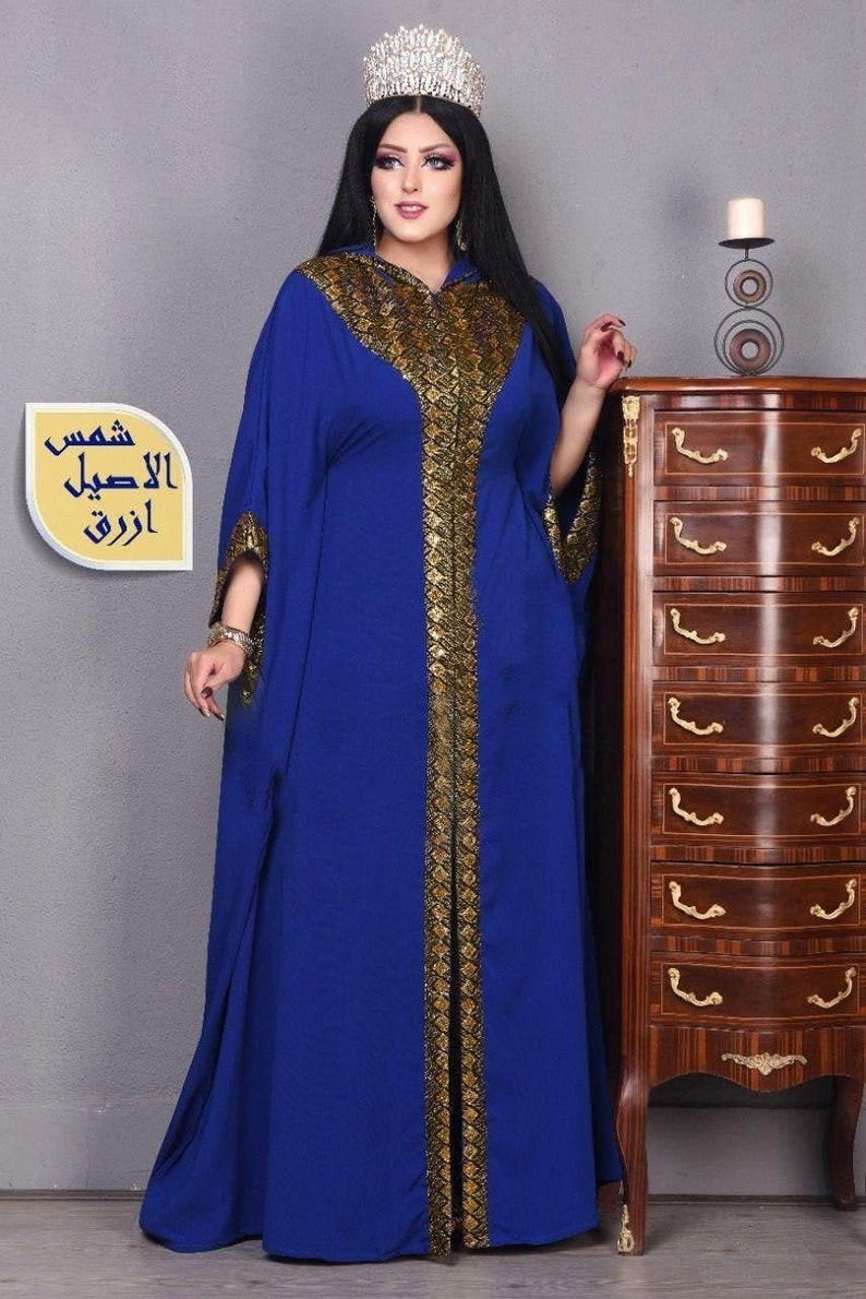 Crepe cotton black caftan / Embroidered kaftan / Egyptian Etsy