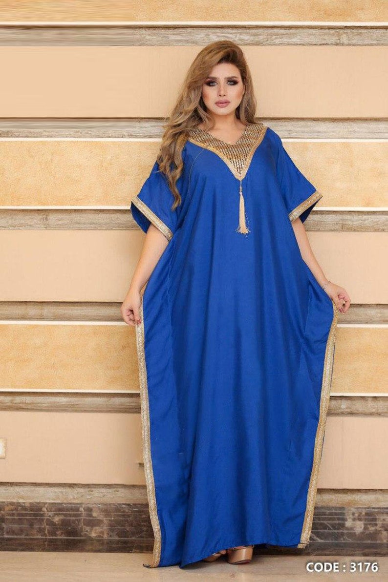 Embroidered kaftan Abaya Moroccan Egyptian Abaya Maxi Etsy