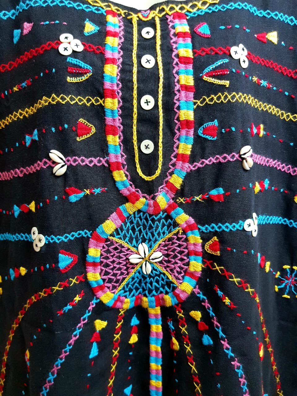 Hand Embroidered Linen dress short linen dress Kaftan | Etsy