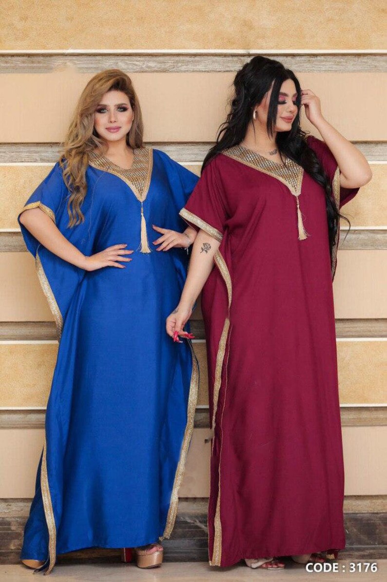 Embroidered kaftan Abaya Moroccan Egyptian Abaya Maxi Etsy