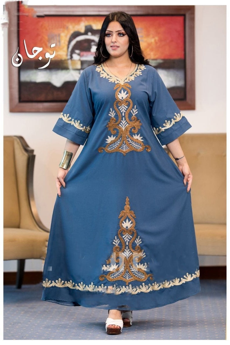 Egyptian abaya gown maxi caftan embroidered Kaftan Etsy