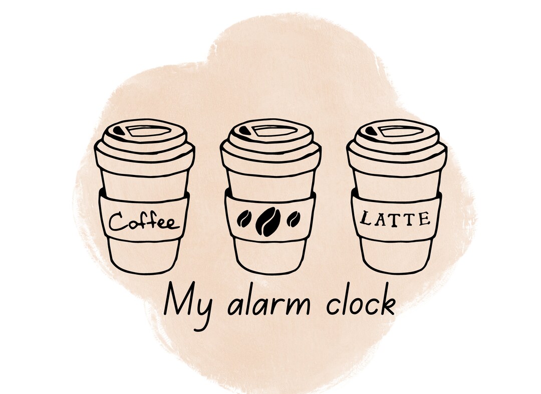 PNG Coffee Alarm Clock Etsy