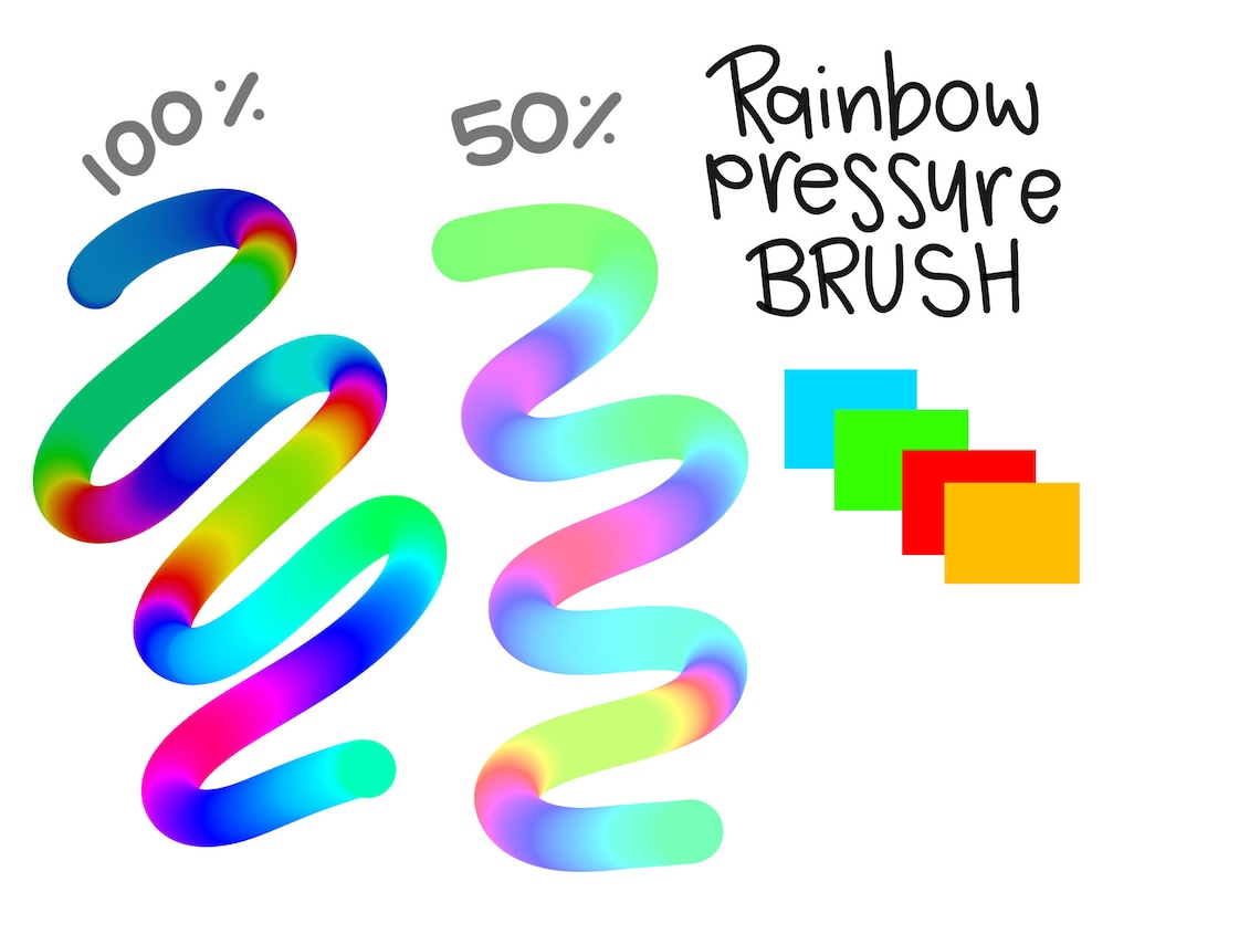 Procreate Rainbow Pressure Brush Etsy
