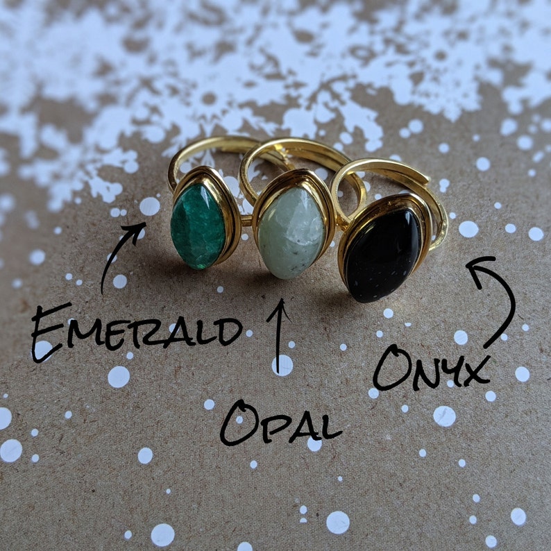 Mix and Match stacking gemstone rings in silver and gold ALL SIZES multiple colors and gemstones image 10
