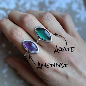 Mix and Match stacking gemstone rings in silver and gold ALL SIZES multiple colors and gemstones image 9