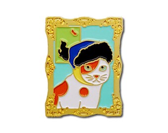 Autorretrato de Van Gogh con pin de gato con orejas vendadas