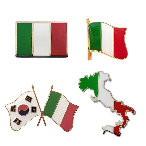 Italy flag pin badge collection