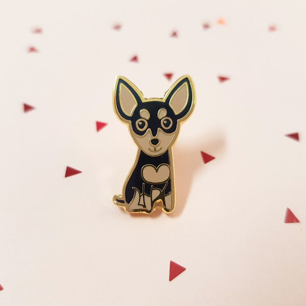 Miniature pinscher dog pin-badge