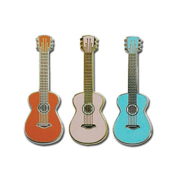 Acoustic guitar pin badge Etsy