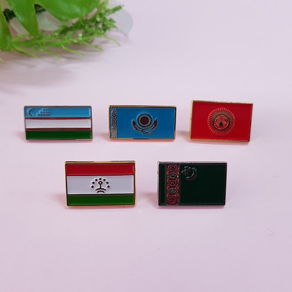 Central Asia flag pin badge