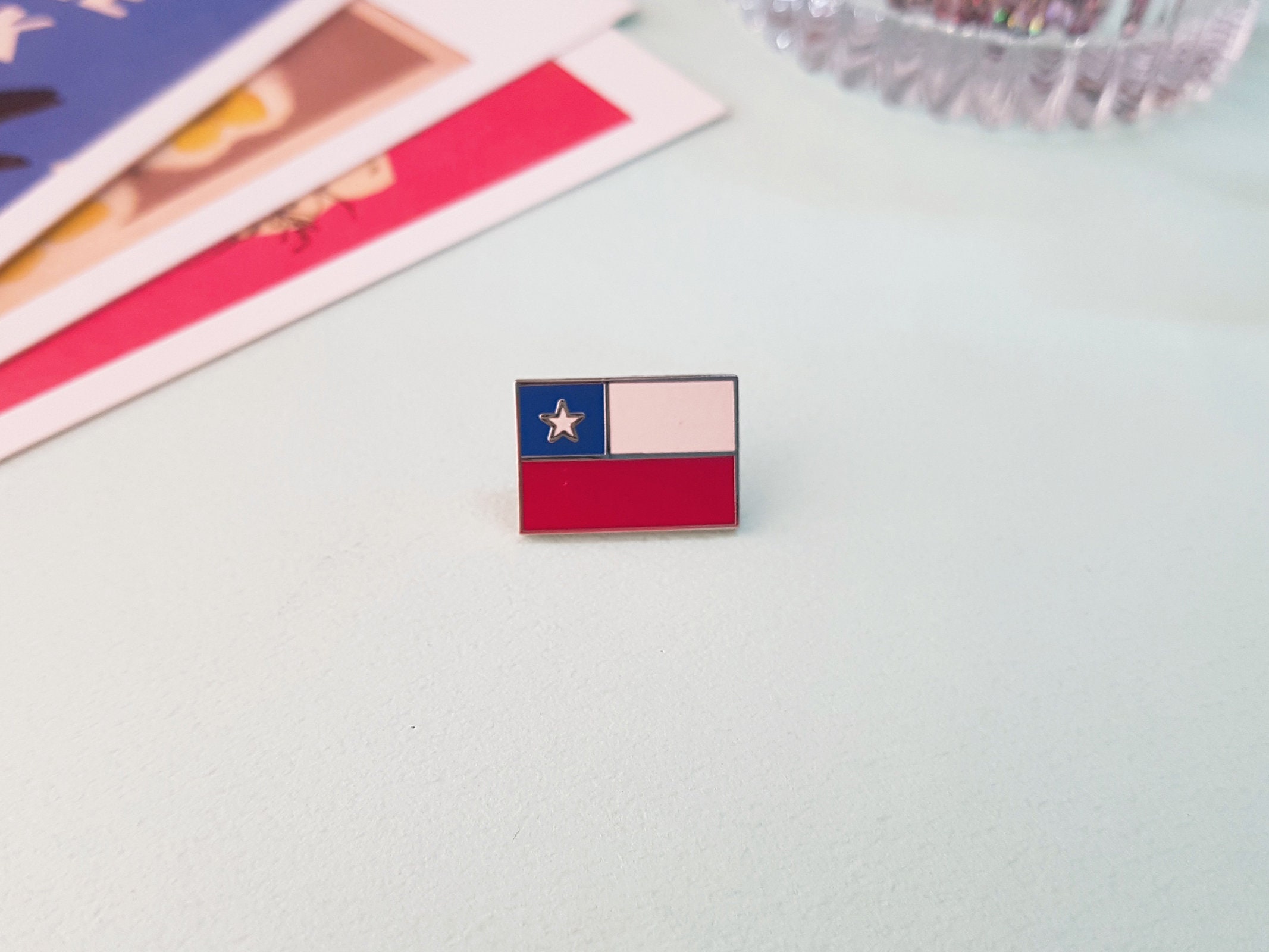Chile Flag Pin Badge Etsy