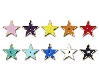 Color star pin-badge