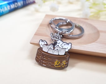 Dumpling cat keychain