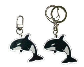 A killer whale acrylic key ring