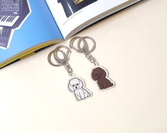 Poodle dog acrylic keyring