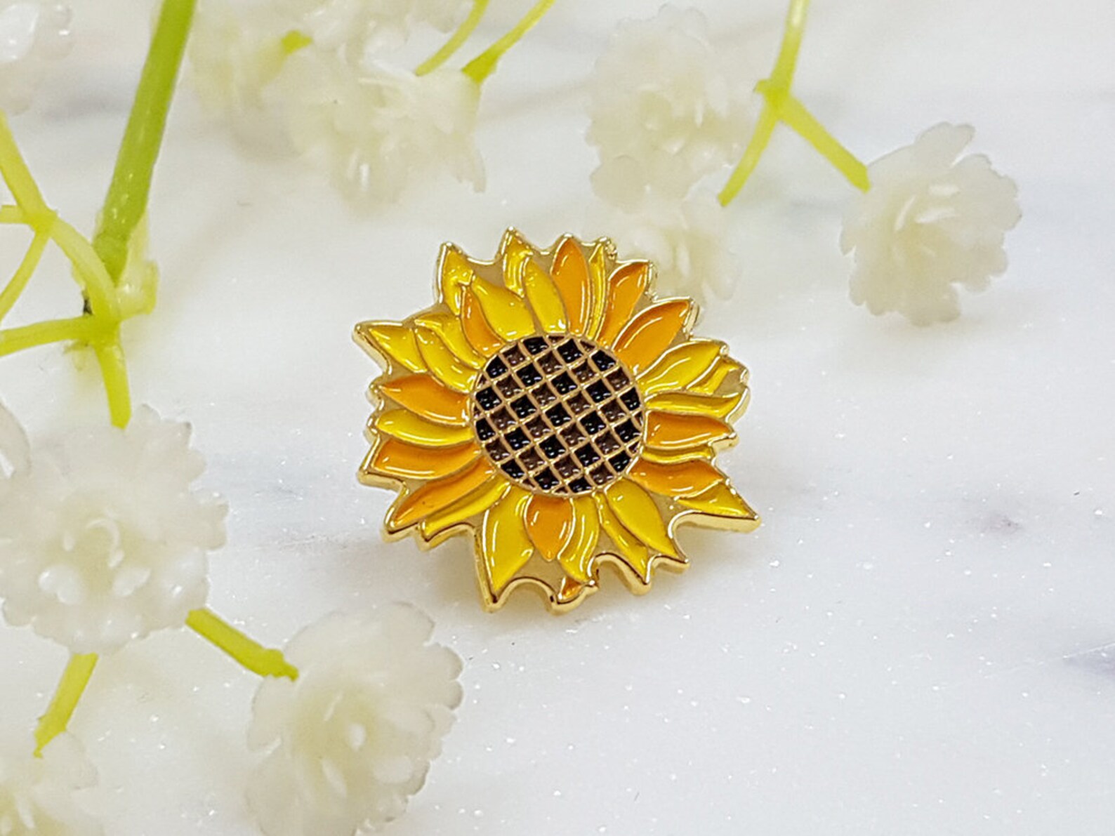 Sunflower Pin Badge Etsy UK