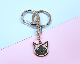 Siamese cat keychain