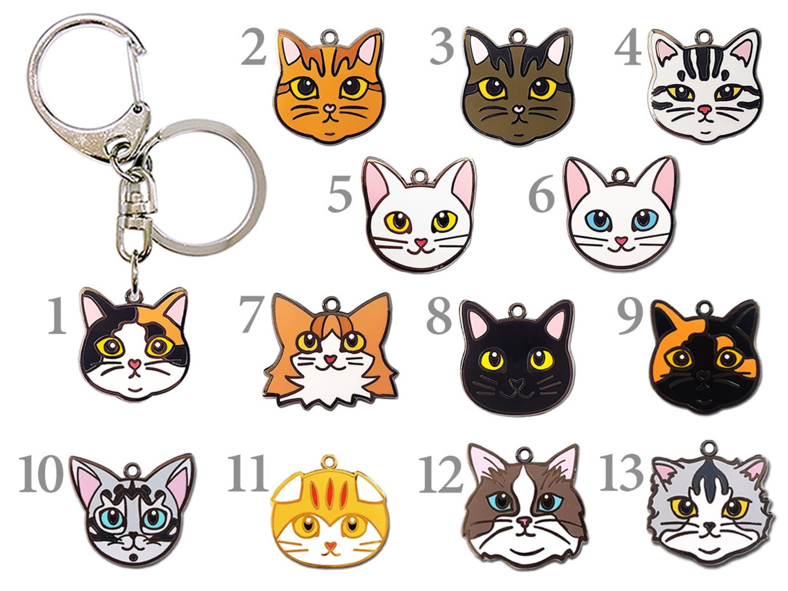 Face Cat Keychain season 2 | Etsy