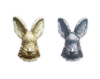 Gold & Silver Rabbit pin badge