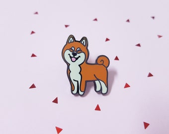 Shiba(brown) dog pin-badge