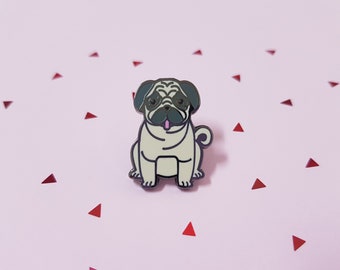 Pug dog pin-badge