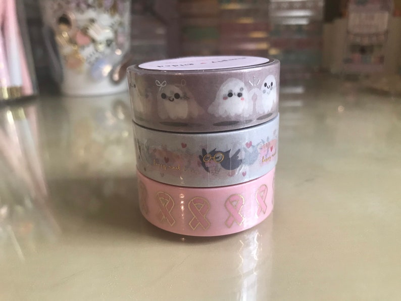 Happy Mail 1.0 Friendly Ghosts 1.0 Breast cancer awareness. Samples of Simply Gilded washi