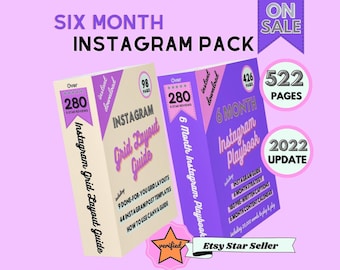 Six Month Instagram Bundle I Instagram Content Plan | Instagram captions | Instagram Marketing | Content Calendar I Instagram reels | Canva