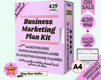 Marketing Planner I Business Marketing Plan I Marketing Workbook I Marketing Strategy I Social Media Marketing I Printable Marketing Plan I