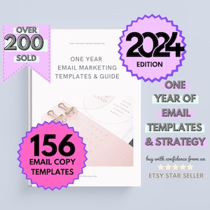 One Year Email Marketing Templates & Guide I Email Marketing Templates | Email Marketing Guide I Scripted Email Templates | Email Sequence
