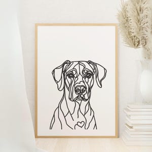 German Shorthaired Pointer Line Art Print – Minimalist Dog Wall Art, Black and White GSP Drawing, Digital Download Pet Decor