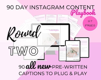 90 Day Instagram Content Playbook for Business Round 2 | Instagram captions | Instagram Marketing | Social Media Marketing | Instagram Reels