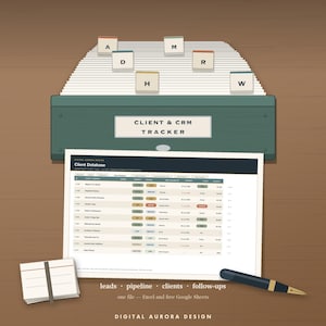 Modello CRM Google Sheets Excel, Gestione Clienti, Database Clienti, Pipeline Vendite Lead, Piccole Imprese, Download Immediato