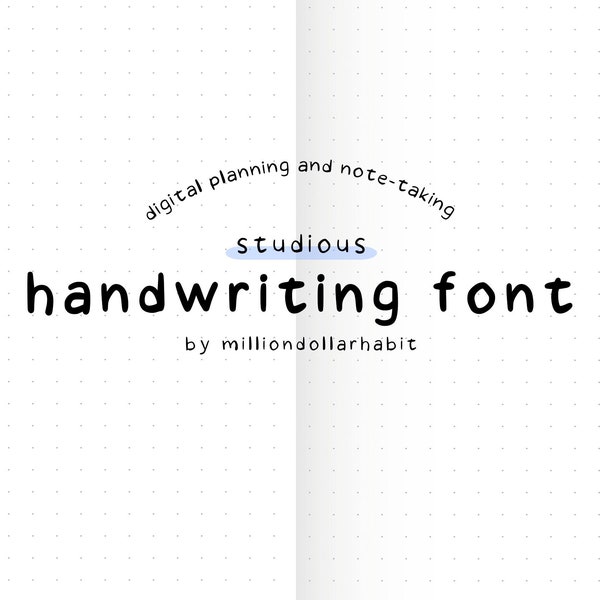 Handwriting Font for Note-Taking, Digital Planning, and Studying, Neat Handwritten Font