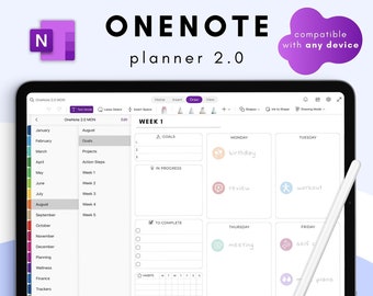 OneNote Digital Planner, Undated OneNote Planner, Android Windows Digital Planner, iPad Digital Planner