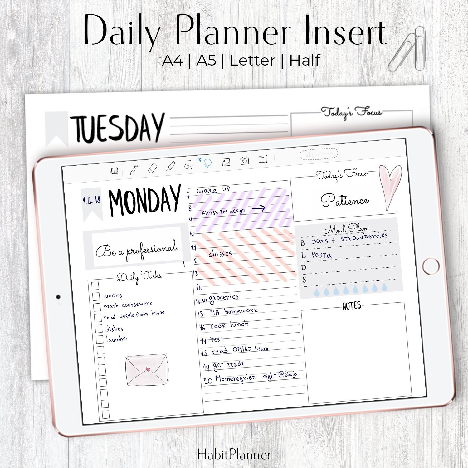 goodnotes weekly planner template