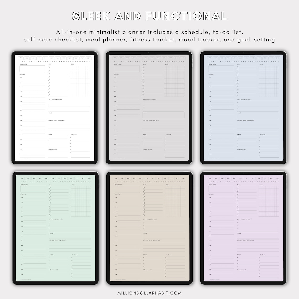 Digital Daily Planner for Ipad, Daily Schedule, 365 Day Planner for