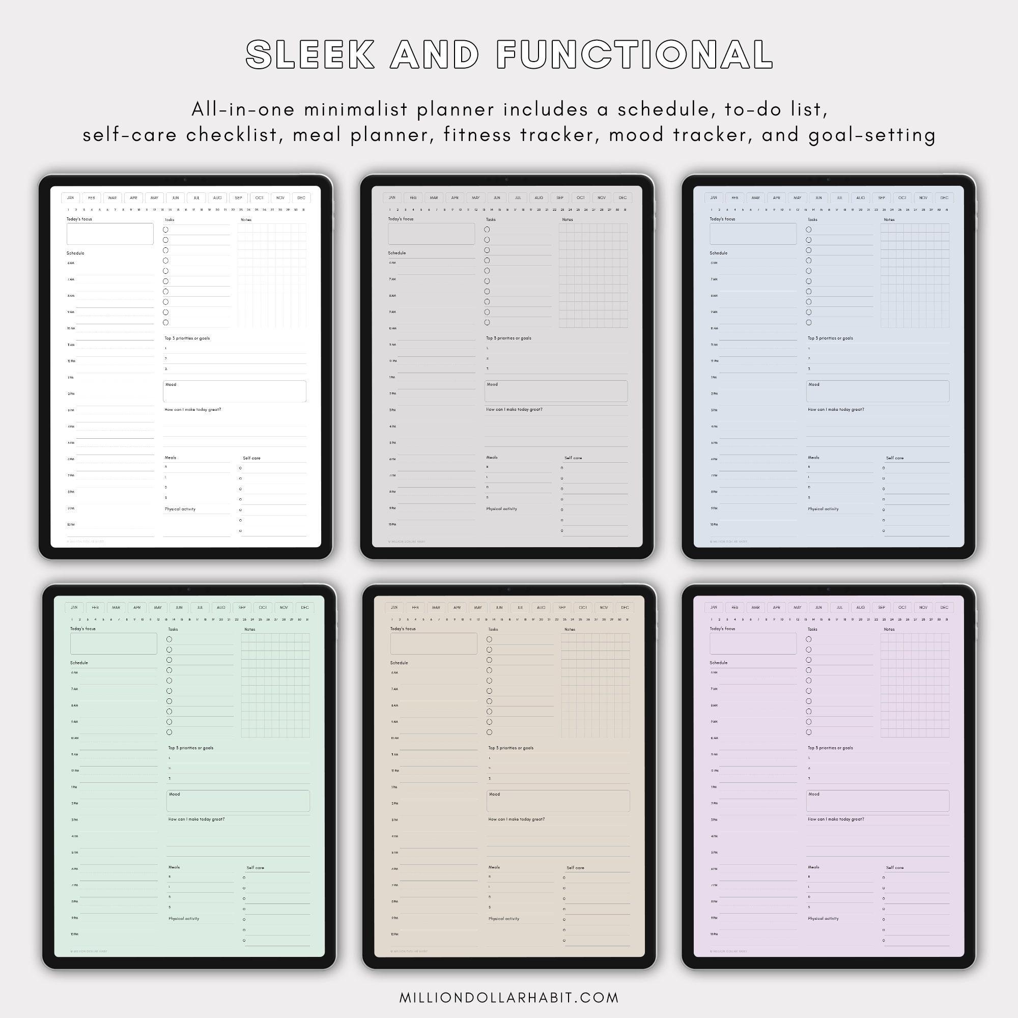 Digital Daily Planner for Ipad, Daily Schedule, 365 Day Planner for