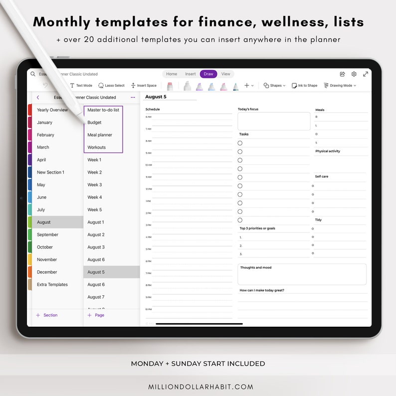 2023 OneNote Digital Planner 2023 OneNote Planner Android Etsy España