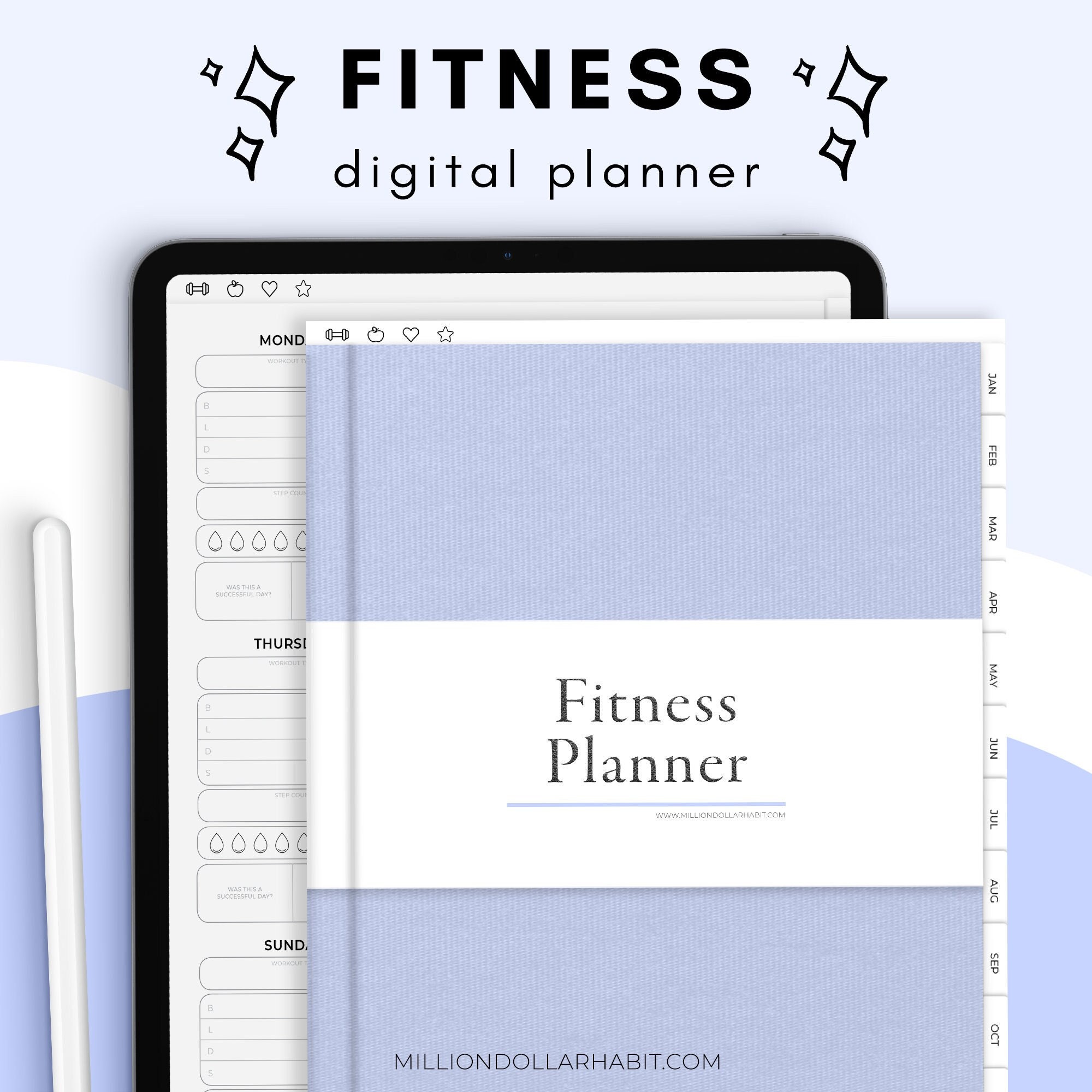 Fitness Planner Digital Planner Goodnotes Fitness Planner Etsy