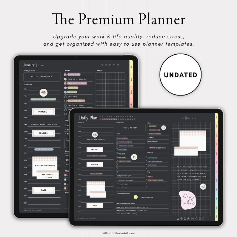 Digital Planner Bundle for Goodnotes, iPad Planner and Stickers