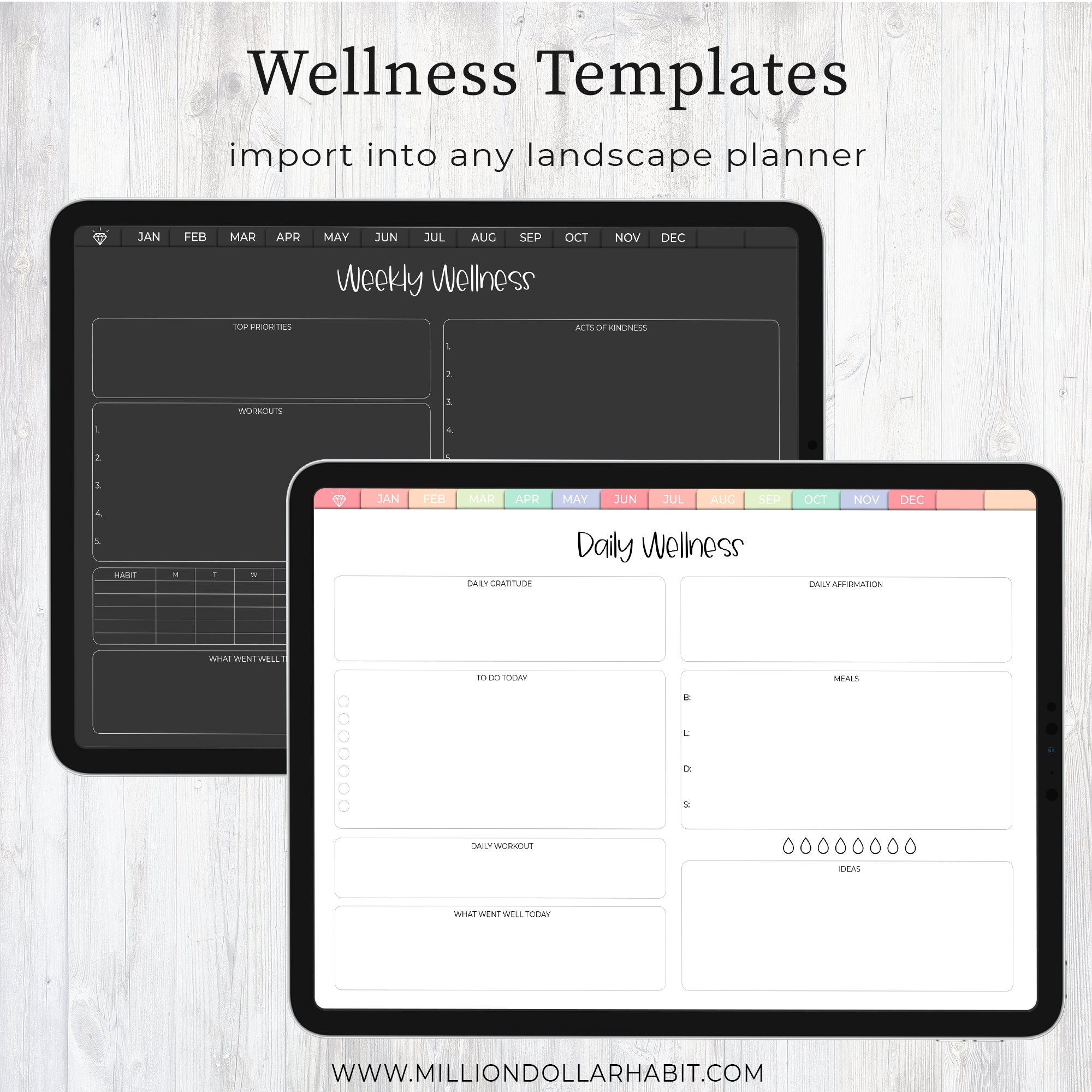 Fitness Planner Inserts Goodnotes Digital Planner Workout Etsy