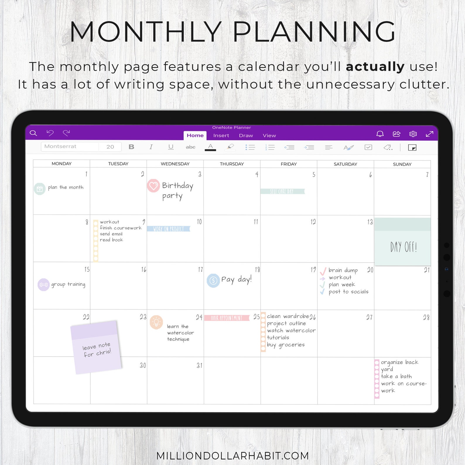 OneNote Digital Planner Undated OneNote Planner OneNote Etsy