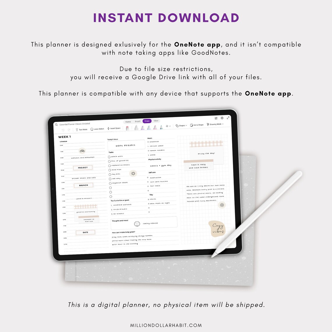 2023 Onenote Digital Planner 2023 Onenote Planner Android Etsy
