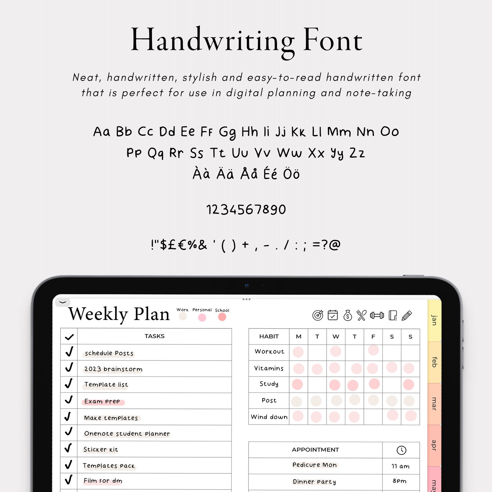 Digital Planner Bundle for Goodnotes, iPad Planner and Stickers