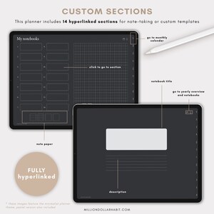 2023 Dark Mode Digital Planner Landscape Digital Goodnotes - Etsy