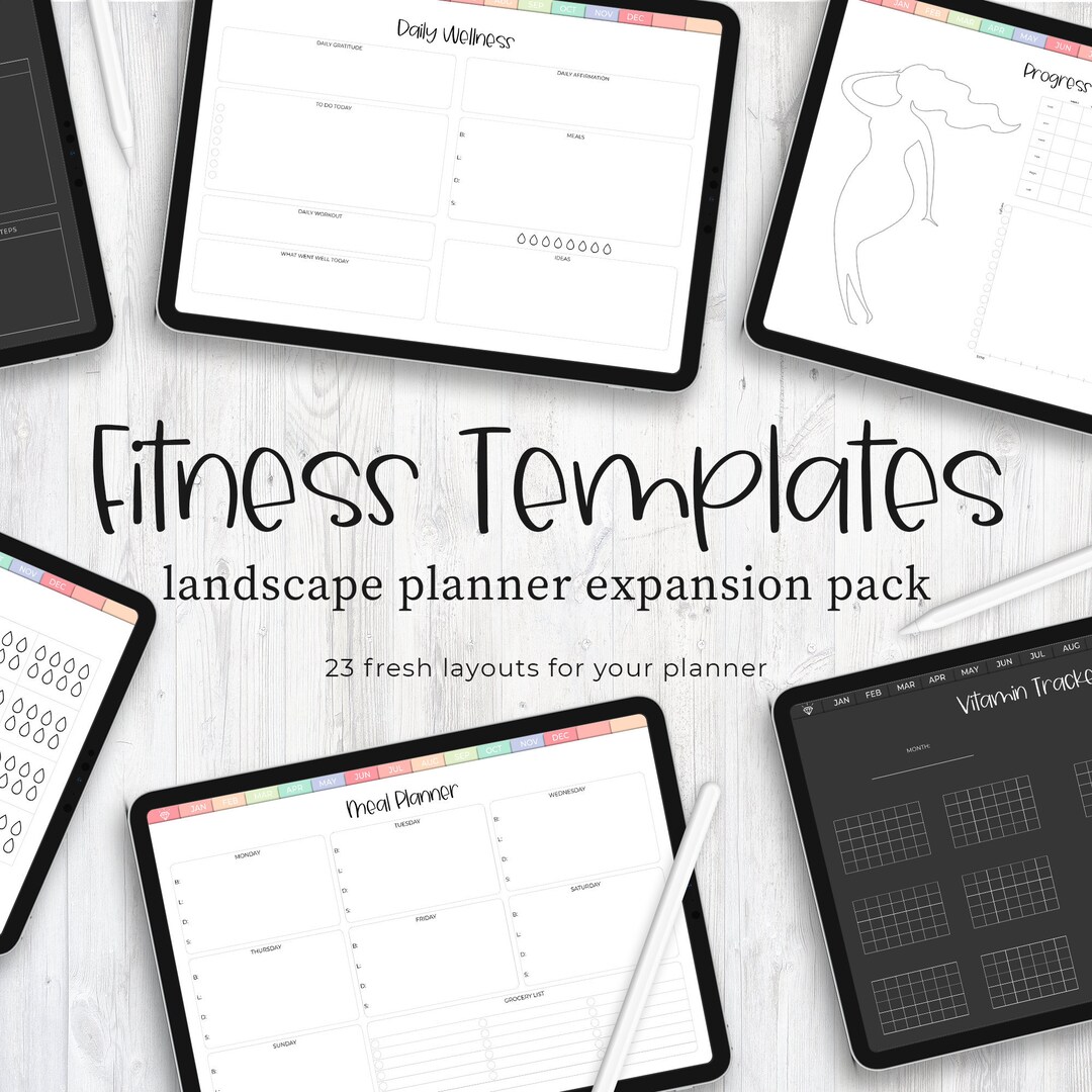 Fitness Planner Inserts Goodnotes Digital Planner Workout Etsy