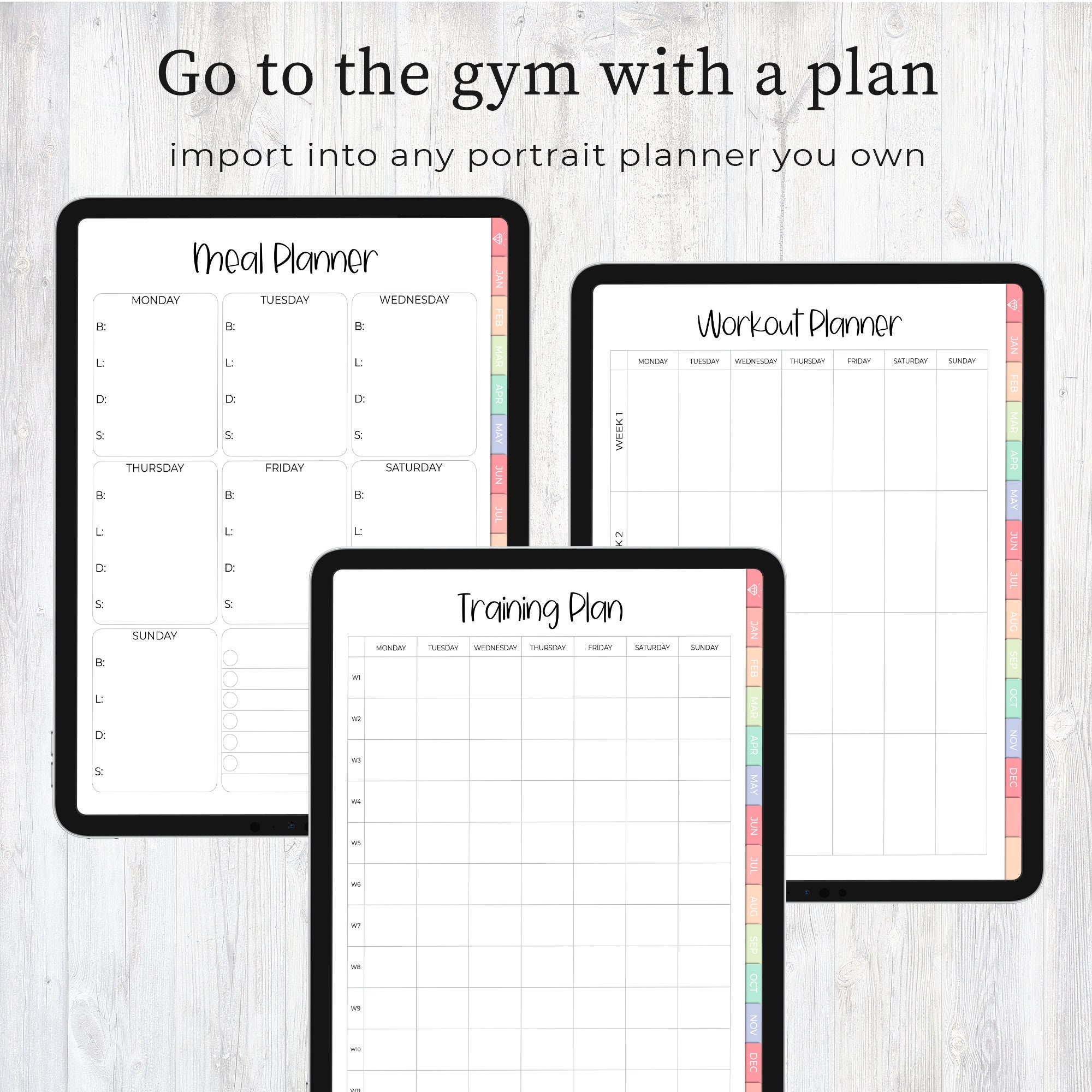 Fitness Digital Planner Templates Goodnotes Workout Planner Etsy