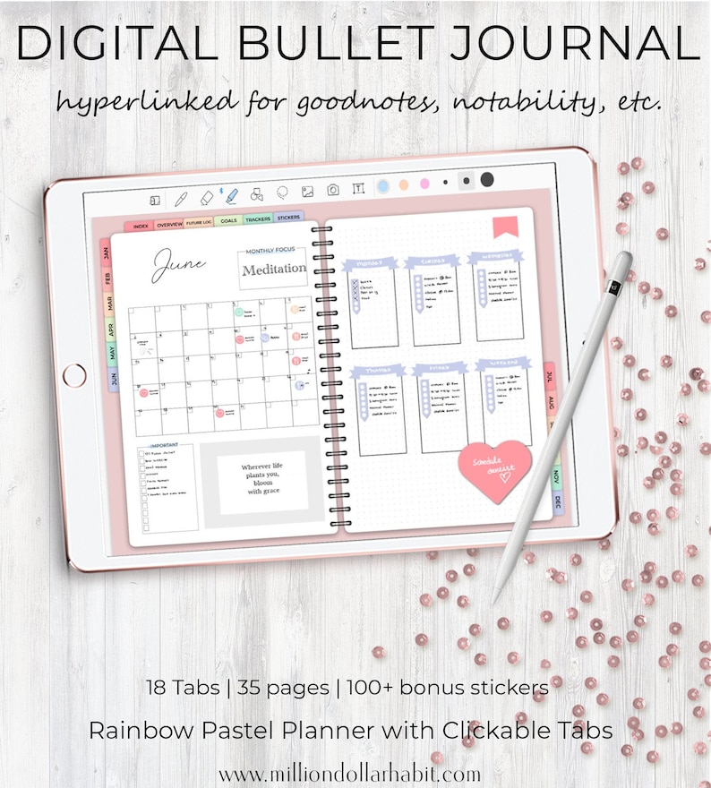 Digital Bullet Journal for Goodnotes and Notability Bullet Etsy